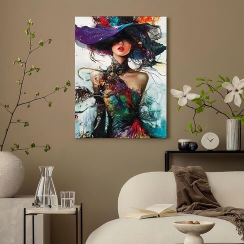 DOTSTART Paint by Numbers Kit for Adults Beginner,Colorful Woman Wearing a Hat Adult Paint by Number Kits on Canvas,Painting by Numbers Easy Oil Painting,for Home Wall Decor15.7X19.7 Inch in Saudi Arabia
