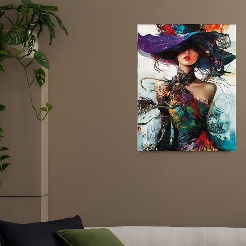 DOTSTART Paint by Numbers Kit for Adults Beginner,Colorful Woman Wearing a Hat Adult Paint by Number Kits on Canvas,Painting by Numbers Easy Oil Painting,for Home Wall Decor15.7X19.7 Inch in Saudi Arabia