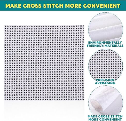 2 Pack Needlepoint Canvas 13 Mesh Blank White Canvas Pure Cotton Needlepoint Mesh Twist Interlock for Embroidery DIY Knit Crochet Projects Make Dividers (26 x 20 Inches) in Kuwait
