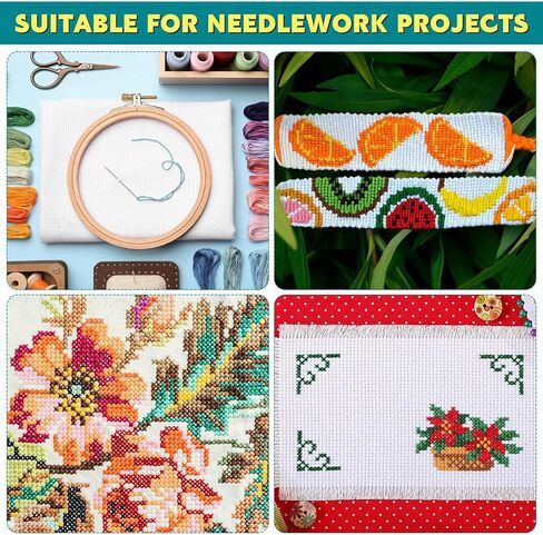 2 Pack Needlepoint Canvas 13 Mesh Blank White Canvas Pure Cotton Needlepoint Mesh Twist Interlock for Embroidery DIY Knit Crochet Projects Make Dividers (26 x 20 Inches) in Kuwait