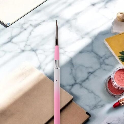 Generic 1 Pcs Painting Brush for Gouache Animal Hair Bristles with Metal Handle Pink White 7.1 Inch in Saudi Arabia