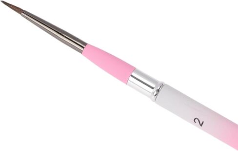 Generic 1 Pcs Painting Brush for Gouache Animal Hair Bristles with Metal Handle Pink White 7.1 Inch in Saudi Arabia