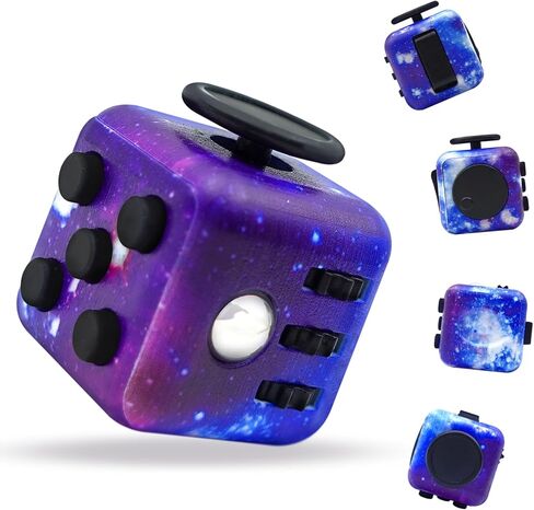 Fidget Toy Cube, Cube Fidget Anxiety Relief Toys for Adults and Kids, 6 Sided Cube Toy Fidget Hand-Held for Adults, Audible/Silent Fidget Toys Cubes for ADD/ADHD/OCD in Kuwait