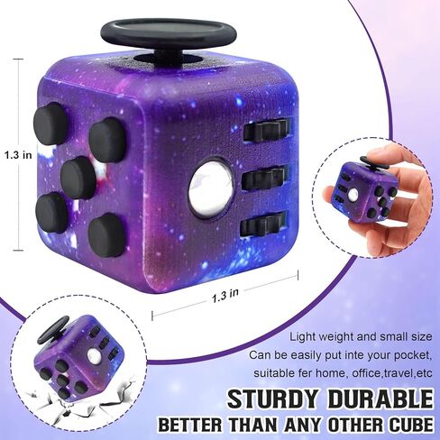 Fidget Toy Cube, Cube Fidget Anxiety Relief Toys for Adults and Kids, 6 Sided Cube Toy Fidget Hand-Held for Adults, Audible/Silent Fidget Toys Cubes for ADD/ADHD/OCD in Kuwait