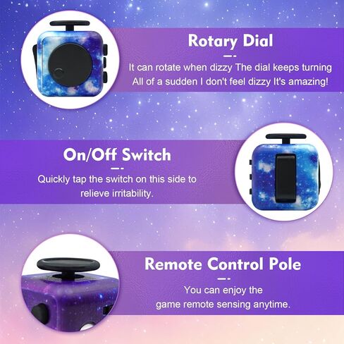Fidget Toy Cube, Cube Fidget Anxiety Relief Toys for Adults and Kids, 6 Sided Cube Toy Fidget Hand-Held for Adults, Audible/Silent Fidget Toys Cubes for ADD/ADHD/OCD in Kuwait