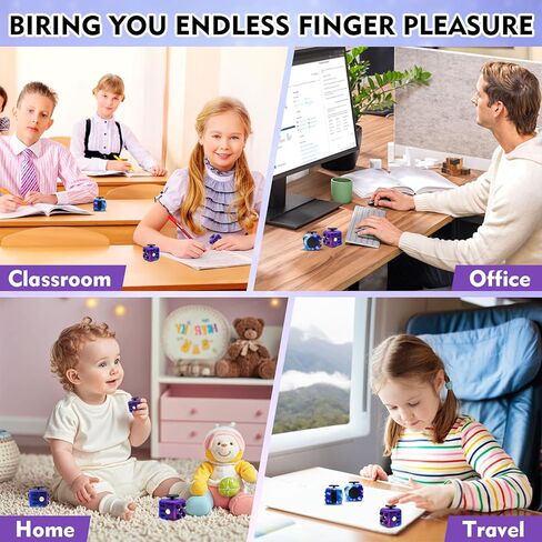 Fidget Toy Cube, Cube Fidget Anxiety Relief Toys for Adults and Kids, 6 Sided Cube Toy Fidget Hand-Held for Adults, Audible/Silent Fidget Toys Cubes for ADD/ADHD/OCD in Kuwait