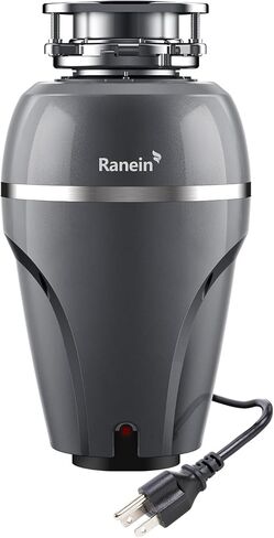 Ranein 1/2 HP Garbage Disposal with Power Cord, Quiet Stainless Steel Grinding, Continuous Feed Kitchen Sink Food Waste Disposer, DeepCut Fine Grinding Anti-Clog System in Kuwait