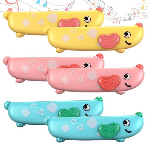 6 Pcs Harmonica for Kids Beginners Toddler Musical Instruments Toys 16 Hole Harmonica Set Easy-to-learn Key of C Cute Dog Colored Mouth Organ Educational Toys for Baby Girl Boy over 3 Years Old in Saudi Arabia