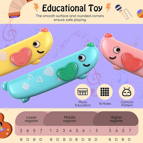 6 Pcs Harmonica for Kids Beginners Toddler Musical Instruments Toys 16 Hole Harmonica Set Easy-to-learn Key of C Cute Dog Colored Mouth Organ Educational Toys for Baby Girl Boy over 3 Years Old in Saudi Arabia