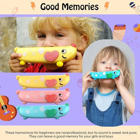 6 Pcs Harmonica for Kids Beginners Toddler Musical Instruments Toys 16 Hole Harmonica Set Easy-to-learn Key of C Cute Dog Colored Mouth Organ Educational Toys for Baby Girl Boy over 3 Years Old in Saudi Arabia