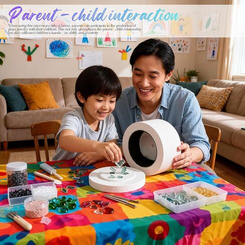 Extra Large Microwave Kiln, Professional Extra Large Microwave Kiln with 10 Kiln Papers for Glass Fusing Melting DIY Glass Jewelry Making at Home Workshop Art Craft Tool in Kuwait