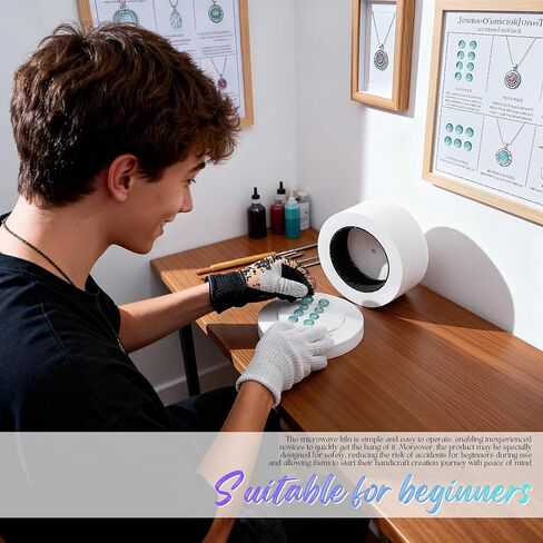 Extra Large Microwave Kiln, Professional Extra Large Microwave Kiln with 10 Kiln Papers for Glass Fusing Melting DIY Glass Jewelry Making at Home Workshop Art Craft Tool in Kuwait