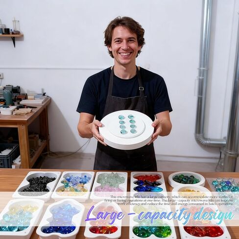 Extra Large Microwave Kiln, Professional Extra Large Microwave Kiln with 10 Kiln Papers for Glass Fusing Melting DIY Glass Jewelry Making at Home Workshop Art Craft Tool in Kuwait