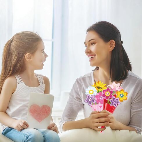 CCINEE 24 مجموعة من مجموعات الحرف اليدوية لباقة الزهور الورقية لعيد الحب، اصنع باقة الزهور الوردية الخاصة بك من الورق DIY لعيد الأم، هدايا تقدير المعلم لعيد الحب، النشاط المدرسي in Kuwait