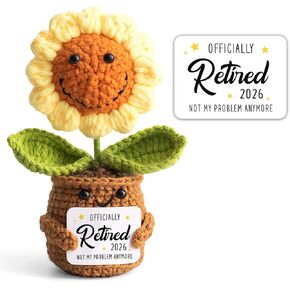 Positive Retirement Sunflower Crochet - Retirement Gift for Woman Man, Not My Problem Anymore Retired 2026 Card - Appreciation, Goodbye, Farewell Gifts for Coworkers, Boss, Nurse, Teacher, Mom in Kuwait