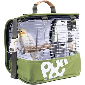 Bird Carrier Travel Cage 12in Small Bird Cage 4 in 1 Bird Backpack with Perch Parakeet Cage Durable Stainless Steel Frame Breathable & Portable, for Green Cheek, Cockatiel, Parrot in Kuwait