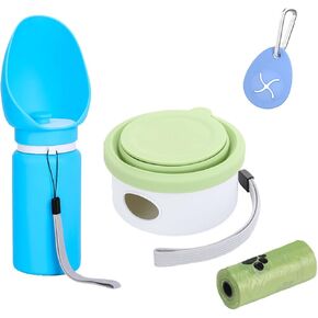The Foldable Dog Water Bottle and 3-in-1 Snack and Garbage Bag Storage Box are The First Choice for Outdoor Activities, Equipped with 1 roll of Garbage Bags and a Garbage Hanging Ring. in Kuwait