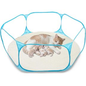 Cat Birthing Box - Foldable, Portable Whelping Nesting Box for Pregnant Cats & Dogs with Easy Storage, Indoor/Outdoor Puppy & Kitten House, Pet Birth & Whelping Pool Nursing Essentials Supplies Kit in Kuwait