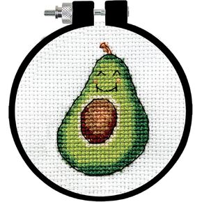Design Works Crafts Avocado Counted Cross Stitch Kit with Hoop in Kuwait