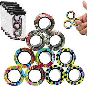 36 قطعة من الحلقات المغناطيسية فيدجيت تويز سبينر مجموعة عيد الحب عيد الفصح سلة الحشو للأطفال هدايا الحفلات، حلقات مغناطيس الإصبع ساعات لا نهاية لها من المرح ADHD تخفيف التوتر المغازل للبالغين في أعياد الميلاد in Kuwait