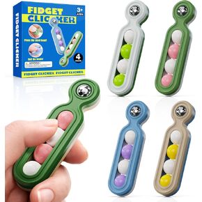 Fidget Toys Adults Anxiety Relief: 4 Pack Fidget Clicker Toys - Sensory Toys for Autism Kids Calming - ADHD Tools Desk Fidgets for Classroom - Cool Office Gadgets Gifts for Teen Women Men in Kuwait