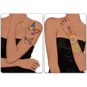 DELORIGIN قطعتان من لوحة تدريب رسم ذراع الوجه مقاس A4، لوحة تدريب رسم مكياج قابلة لإعادة الاستخدام، أداة تمرين مكياج المرحلة، لوازم طلاء الوجه للمبتدئين في المكياج (ملف جانبي، ذراع) in Kuwait