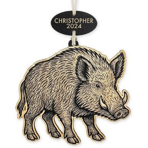 Personalized Warthog Ornament – Handcrafted Wooden Wildlife Ornament – African Animal Christmas Tree Decor – Custom Name & Year Gift – Handmade in USA in Saudi Arabia