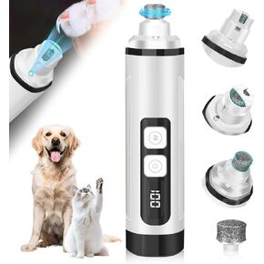 Dog Nail Grinder Electric Powerful 3 Speeds Dog Nail Clippers with Lights Quiet Cat Nail Clipper Painless Care Trimmers Tools for Small Medium Large Dogs and Cats (Black) in Saudi Arabia
