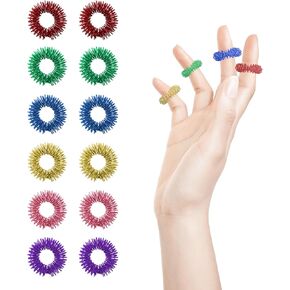 12 قطعة من حلقات الضغط الإبري من أورتاركو، حلقة القلق، حلقة الوخز بالإبر بـ 6 ألوان وتدليك الأصابع، أدوات هادئة للفصل الدراسي والمنزل والمكتب لتقليل التوتر in Kuwait