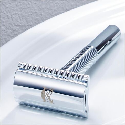King C. Gillette Double Edge Safety Razor for Men, 5 Platinum Coated Double Edge Razor Blades, Gifts for Men in Kuwait