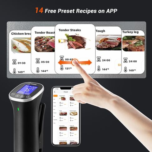 طباخ Inkbird WIFI Sous Vide ISV-300W، آلة Sous-Vide بقدرة 1000 واط مع 14 وصفة محددة مسبقًا، جهاز تدوير الغمر الحراري ثلاثي الأبعاد سريع التسخين مع مؤقت (ISV-300W) in Kuwait