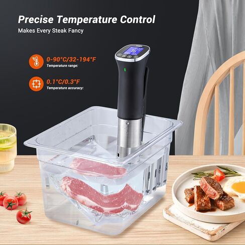 طباخ Inkbird WIFI Sous Vide ISV-300W، آلة Sous-Vide بقدرة 1000 واط مع 14 وصفة محددة مسبقًا، جهاز تدوير الغمر الحراري ثلاثي الأبعاد سريع التسخين مع مؤقت (ISV-300W) in Kuwait