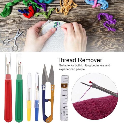 Versatile Sewing Seam Ripper Set, Seam Rippers for Sewing, Seam Ripper and Thread Remover Kit, Seam Ripper Set, 4-Piece Thread Remover Kit for Embroidery and Crafting with Zippersed Case in Saudi Arabia
