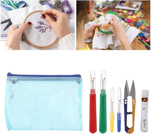 Versatile Sewing Seam Ripper Set, Seam Rippers for Sewing, Seam Ripper and Thread Remover Kit, Seam Ripper Set, 4-Piece Thread Remover Kit for Embroidery and Crafting with Zippersed Case in Saudi Arabia