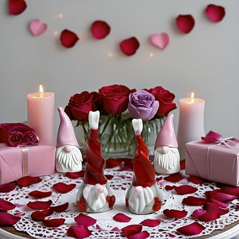 MY ITALIAN DÉCOR مجموعة زجاج مورانو مكونة من قطعتين من ديكورات التماثيل للمنزل، قطعتين، 3.25 بوصة، تماثيل ديكور المنزل، هدية جنوم، زخارف شجرة عيد الميلاد، صنع في إيطاليا، فكرة in Kuwait