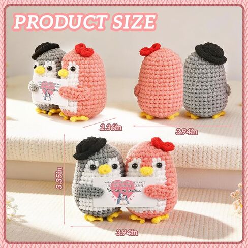 Penguin Couple Crochet Gift – Handmade Knitted Penguin Lovers – Engagement Wedding for Couples, Husband Wife, Boyfriend Girlfriend in Saudi Arabia