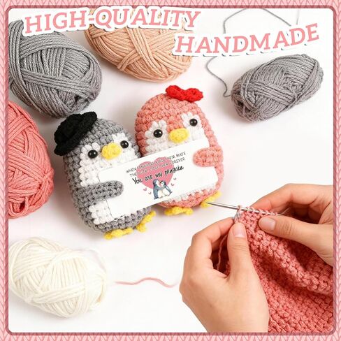 Penguin Couple Crochet Gift – Handmade Knitted Penguin Lovers – Engagement Wedding for Couples, Husband Wife, Boyfriend Girlfriend in Saudi Arabia