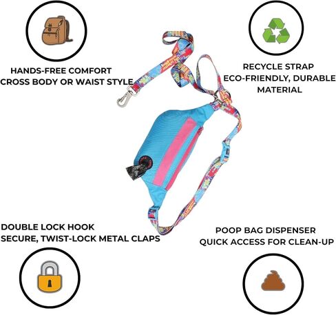 Pawlook Hands-Free Dog Walking Belt Bag – Blue in Saudi Arabia