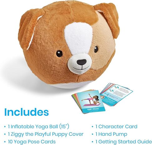 hand2mind Puppy BubblePlush Yoga Ball Buddy، كرة اليوغا للأطفال، ركن مهدئ للعناصر، معدات تمارين الأطفال، ألعاب العلاج المهني، الألعاب الحسية، اللعب النشط للأعمار من 3 سنوات فما فوق in Kuwait