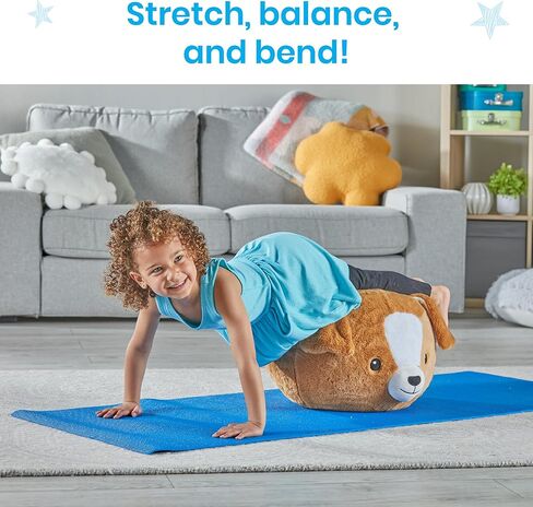 hand2mind Puppy BubblePlush Yoga Ball Buddy، كرة اليوغا للأطفال، ركن مهدئ للعناصر، معدات تمارين الأطفال، ألعاب العلاج المهني، الألعاب الحسية، اللعب النشط للأعمار من 3 سنوات فما فوق in Kuwait