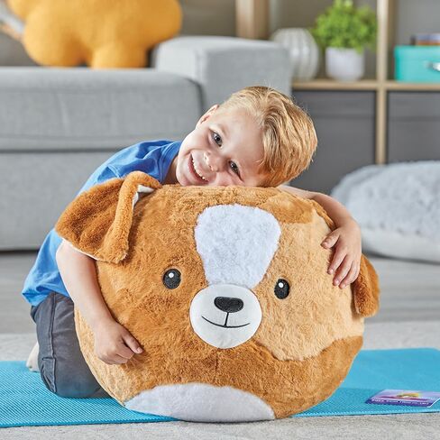 hand2mind Puppy BubblePlush Yoga Ball Buddy، كرة اليوغا للأطفال، ركن مهدئ للعناصر، معدات تمارين الأطفال، ألعاب العلاج المهني، الألعاب الحسية، اللعب النشط للأعمار من 3 سنوات فما فوق in Kuwait