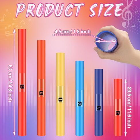 6 Pcs Musical Sound Tube Set C Major Pentatonic Scale Percussion Tube for Music Instruments in Saudi Arabia