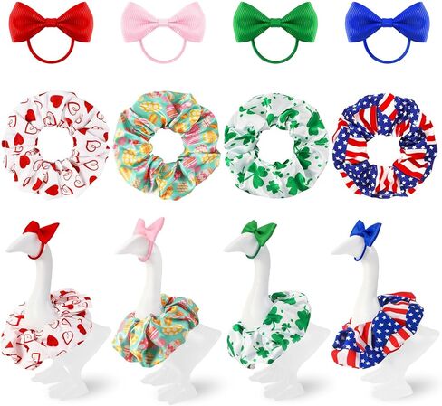 Mini Desk Goose Outfits, 4 Packs Holiday Desk Goose Clothes for Valentine's Day, Easter, St. Patrick's Day and 4th of July, 10 cm Desk Goose Clothes in Saudi Arabia