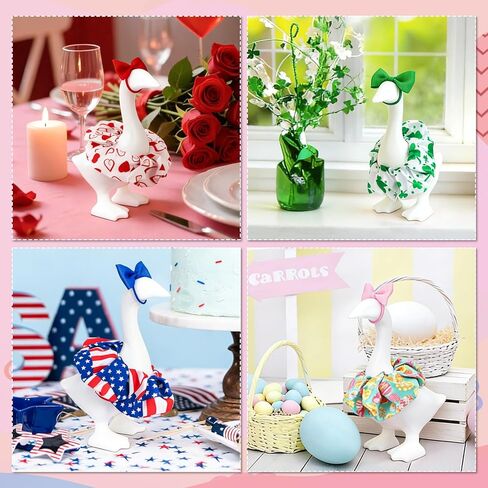 Mini Desk Goose Outfits, 4 Packs Holiday Desk Goose Clothes for Valentine's Day, Easter, St. Patrick's Day and 4th of July, 10 cm Desk Goose Clothes in Saudi Arabia