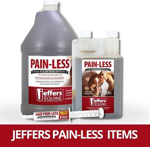 Jeffers Equine Pain-Less Paste for Horses – 30cc Easy Dose Syringe – Support Healthy Inflammatory Response, Comfort – Devil’s Claw, Yucca, and Vitamin B-12 – Gentle on Stomach – Made in The USA in Saudi Arabia