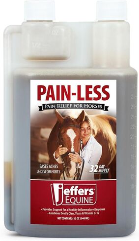 Jeffers Equine Pain-Less Paste for Horses – 30cc Easy Dose Syringe – Support Healthy Inflammatory Response, Comfort – Devil’s Claw, Yucca, and Vitamin B-12 – Gentle on Stomach – Made in The USA in Saudi Arabia