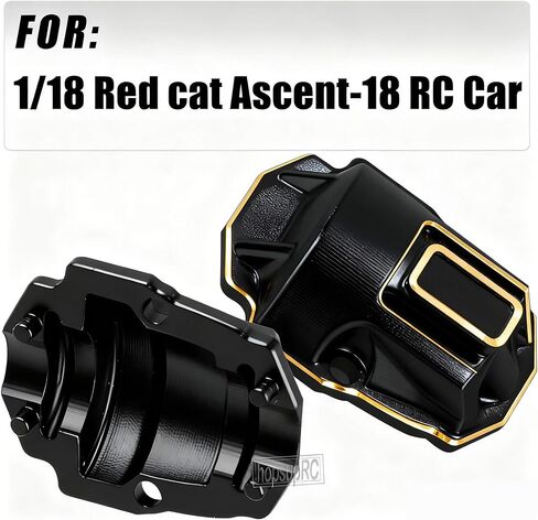 ترقية أجزاء لسيارة 1/18 Red cat Ascent-18 RC، غطاء فرق نحاسي، حامل مؤازر، مفصل التوجيه، لوحة انزلاقية، وصلات شدادات باللون الأسود in Saudi Arabia