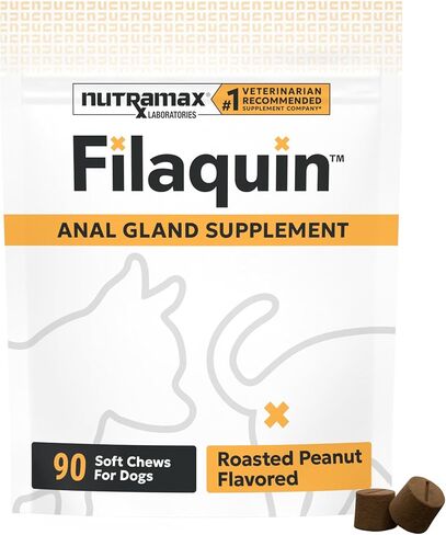 Nutramax Filaquin Anal Gland Supplement for Dogs, from The Same Company as Cosequin & Proviable, with Pre & Postbiotics and Psyllium Husk Fiber to Support Anal Gland Health, 90 Count Soft Chews in Saudi Arabia