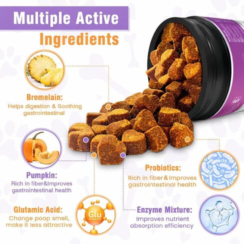 200 قطعة مضغ بدون براز - لا يوجد رادع لتناول البراز للكلاب - رادع كوبروفاجيا للكلاب - يمنع الكلاب من تناول مكملات البراز مع الإنزيمات الهاضمة والبروبيوتيك - معطر التنفس - الدجاج in Kuwait