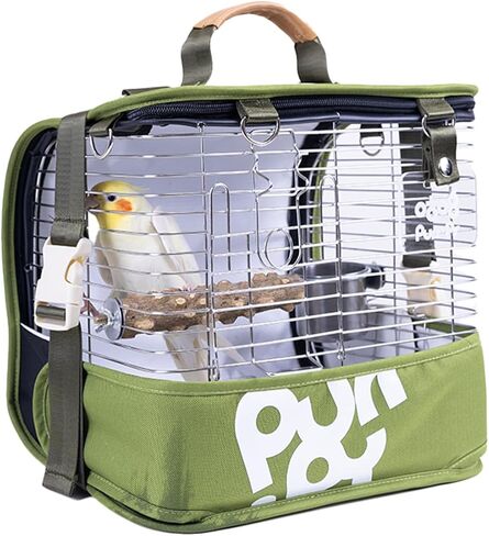 Bird Carrier Travel Cage 12in Small Bird Cage 4 in 1 Bird Backpack with Perch Parakeet Cage Durable Stainless Steel Frame Breathable & Portable, for Green Cheek, Cockatiel, Parrot in Kuwait
